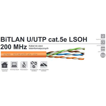 Kabel bezhalogenowy BiTLAN U/UTP cat.5e LSOH 200MHz